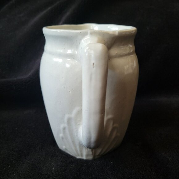 Vintage Stoneware Pitcher, Small White Jug, Cottagecore, Farmhouse, Shabby Chic - Picture 4 of 7